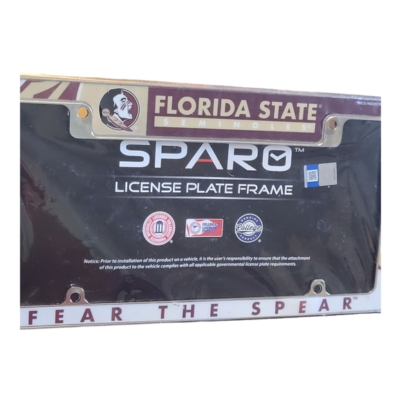 NEW NCAA Florida State Seminoles 12 x 6 Chrome License Plate Frame FSU Gift - Picture 9 of 9
